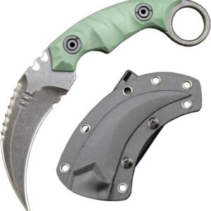 Karambit-Messer, D2-Stahl + Nylon-Fiberglas-Griff, Outdoor-Klauenmesser mit Kydex-Scheide, Edc-Greeng