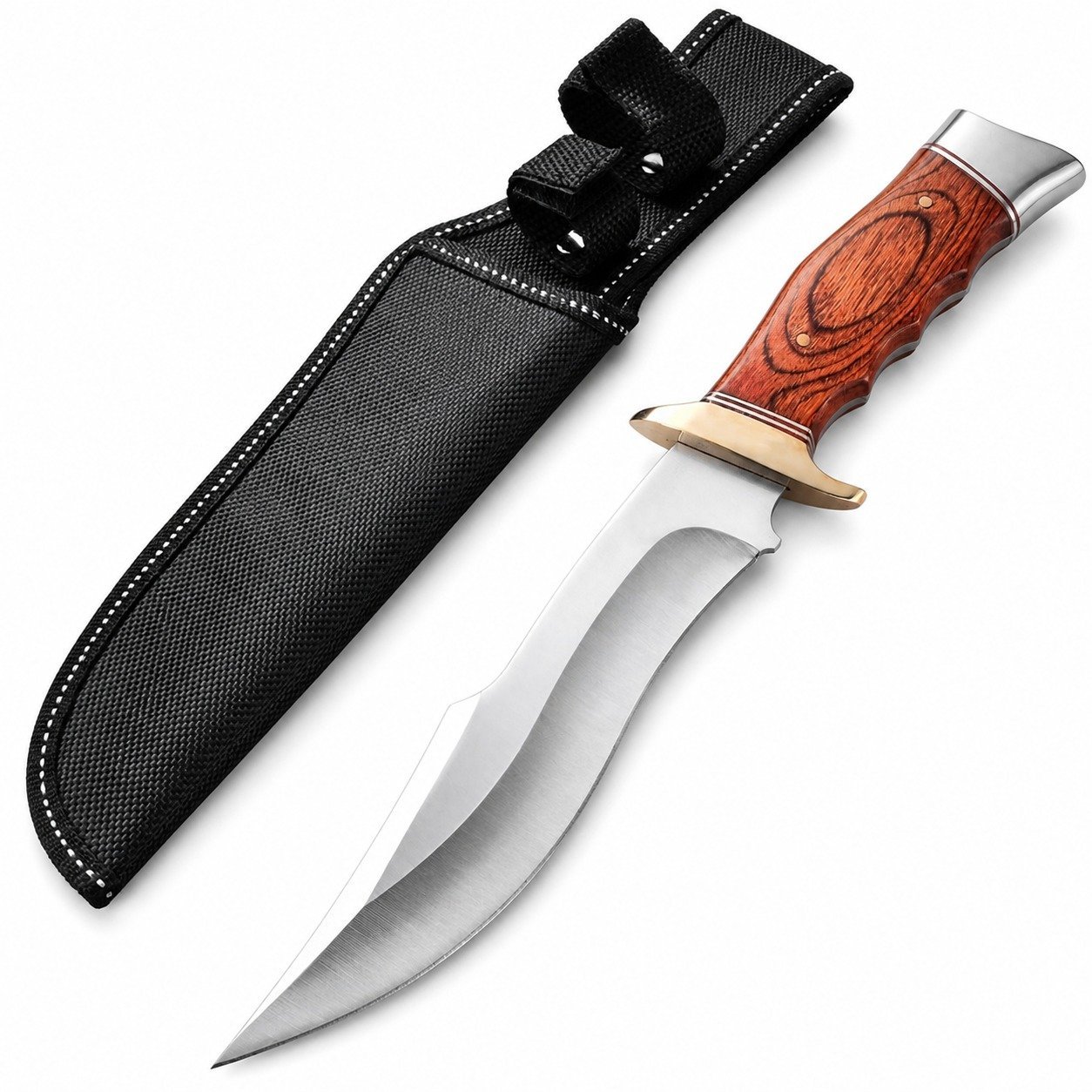 19443-main-white-clean Outdoor-Survival-Messer mit hoher Härte – Campingmesser mit feststehender Klinge und Scheide