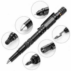Multifunktions-Tactical Pen Notfall-Taschenlampen-Schraubendreher Flaschenöffner Fensterbrecher Outdoor Survival Selbstrettung EDC-Werkzeug