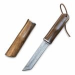 Aus Bambus geschmiedetem Damaststahl, gerades Messer, Kollektionsmesser, Outdoor-Messer