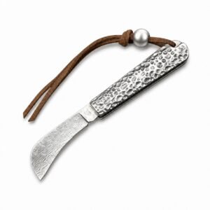 Mini-Damaskus-Klappmesser im Cleaver-Stil