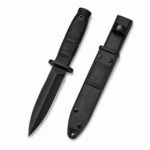 AK12 Schwarzes Messer mit fester Klinge