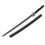 Taktisches, titanbeschichtetes schwarzes Samurai-Messer mit K-Scheide und feststehender Klinge