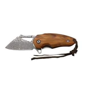 Damaststahl Mini scharfes Taschenmesser hohe Härte Outdoor tragbar mit Handfleisch