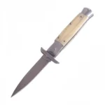 Gelbes Stiletto-Messer mit Knochengriff – Drachenmuster-Design
