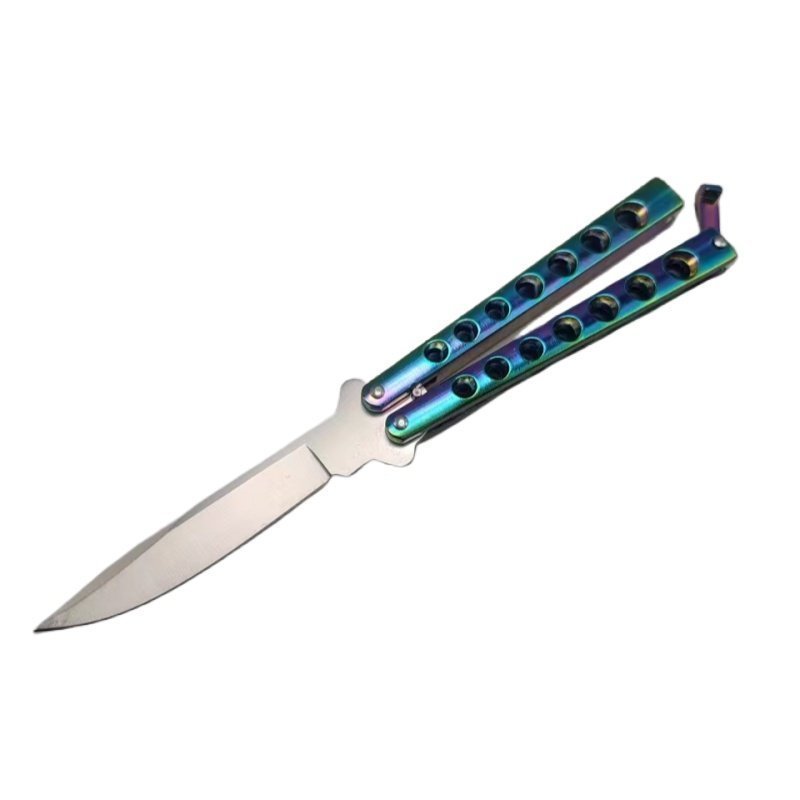 微信图片_20250107171247.jpg Hochwertiges Helix Butterfly Balisong Messer RAINBOW